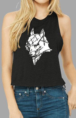 Image of Wolf Totem Cropped Racer Tank