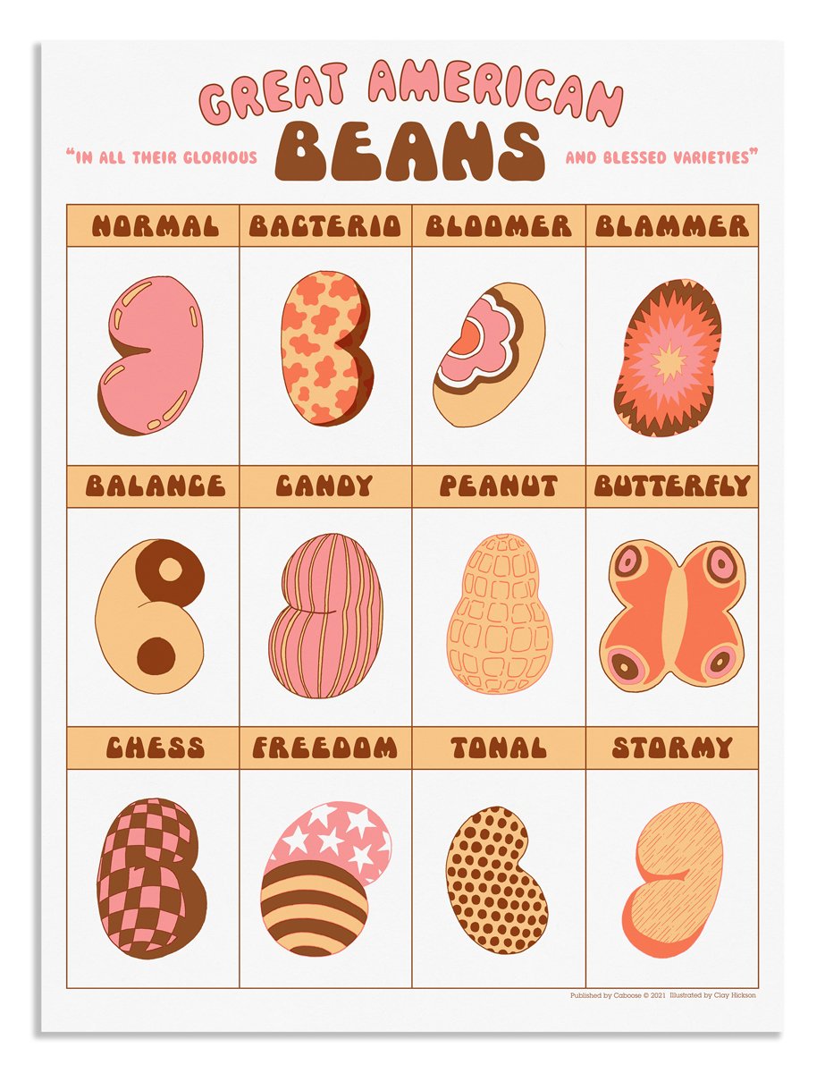 Image of *New* Great American Beans screen print