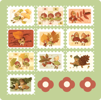 Image 2 of Autumn Friends Stamp Washi