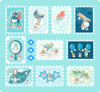 Image 2 of Otter and friends Stamp Washi