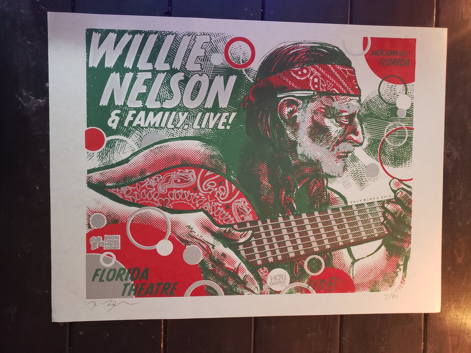 Willie Nelson Gig Poster Jacksonville 