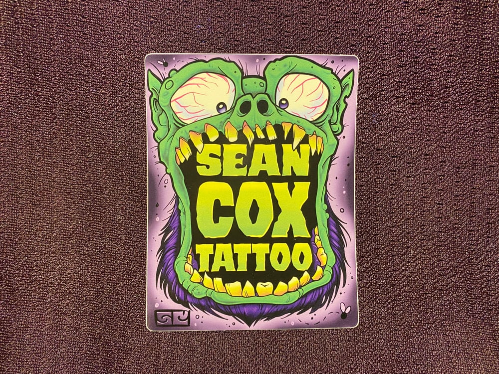 Image of Sean Cox Tattoo Monster Mouth Sticker