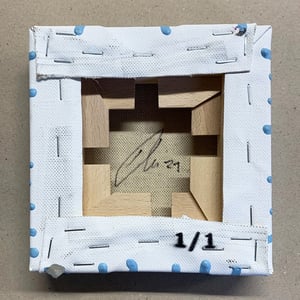 Image of "(S)pray For Love" 1/1 Mini Canvas (baby blue)