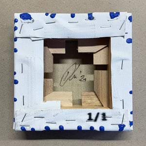 Image of "(S)pray For Love" 1/1 Mini Canvas (royal blue)