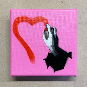 Image of "(S)pray For Love" 1/1 Mini Canvas (light pink)