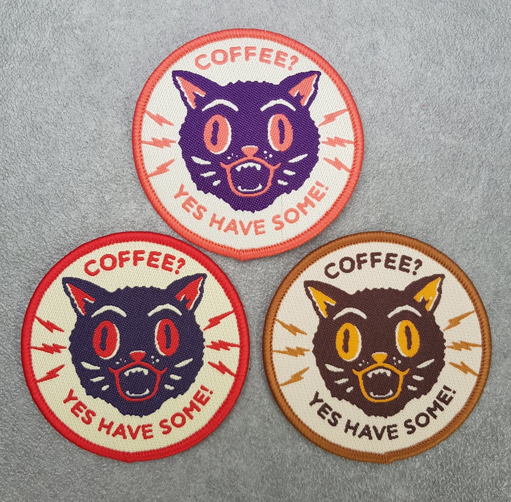Image of Coffee Cat Woven Patch