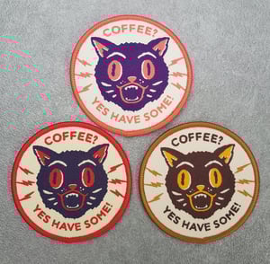 Image of Coffee Cat Woven Patch