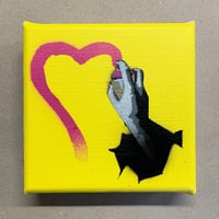 Image 1 of "(S)pray For Love" 1/1 Mini Canvas (yellow)