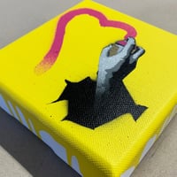 Image 3 of "(S)pray For Love" 1/1 Mini Canvas (yellow)
