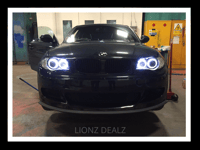 Image 1 of BMW 1 Series E87 E81 E82 E88 04-13 Black Angel Eye Headlights Headlamps Halo LHD & RHD 