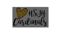 Adult S-2XL HSJH Cardinals with graphic heart 3601 Next Level long sleeve tee