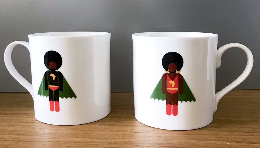 Image of AFRO SUPA® STAR ENGLISH FINE BONE CHINA MUG: BROTHA or SISTA