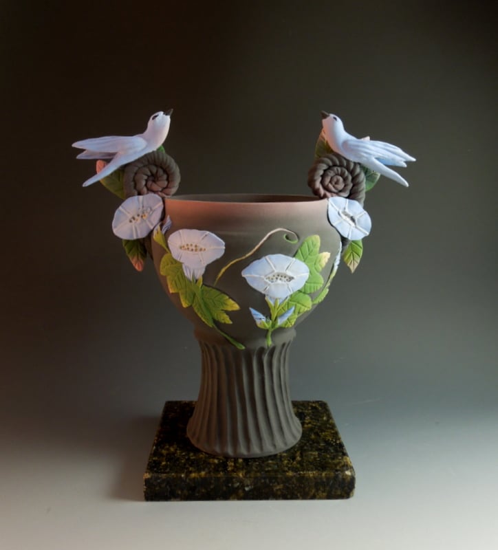 Image of Bluebirds for Happiness Vessel