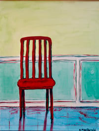 Red Chair 9x12 Watermedia Painting