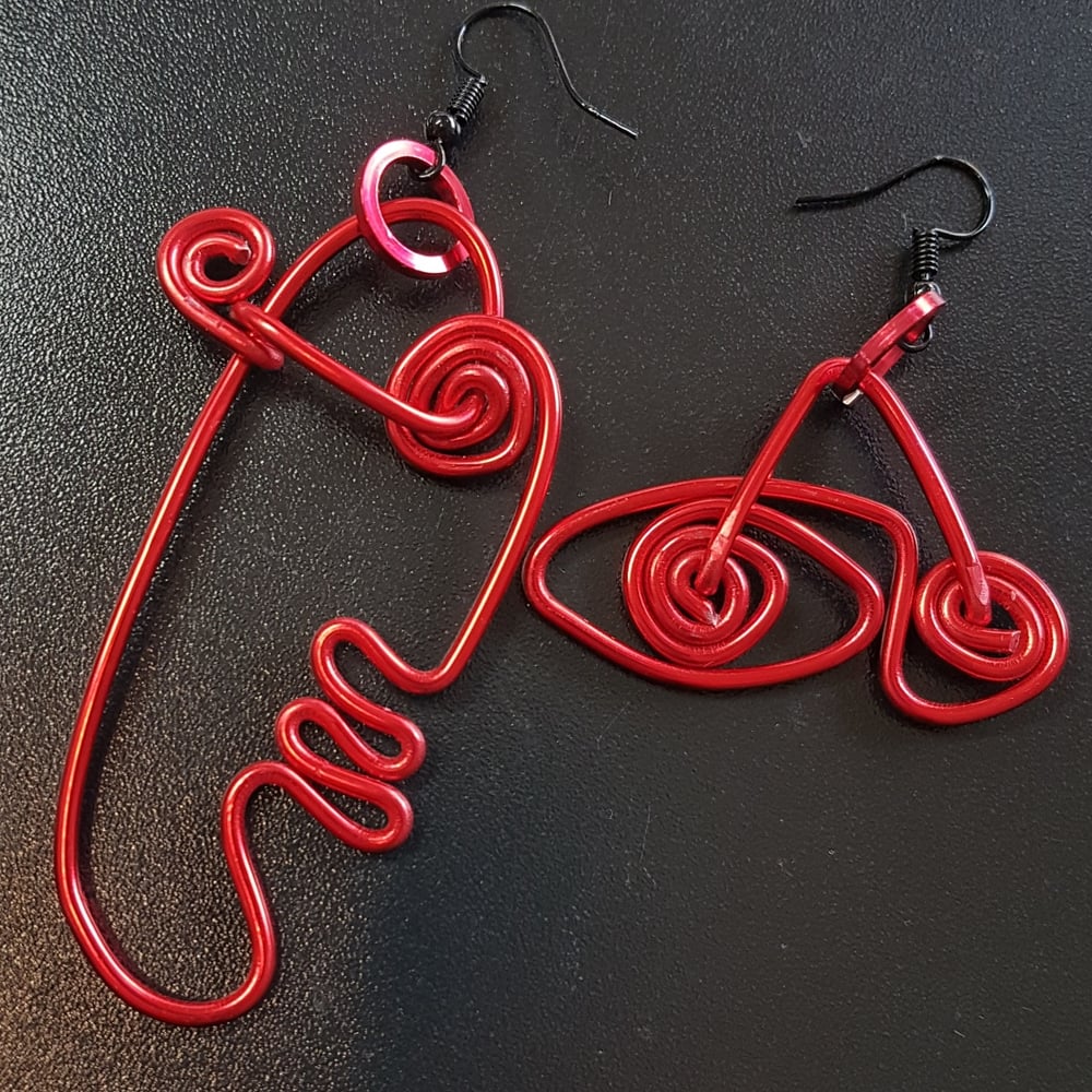 Image of doodle face earrings #3
