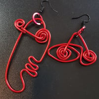 Image 1 of doodle face earrings #3