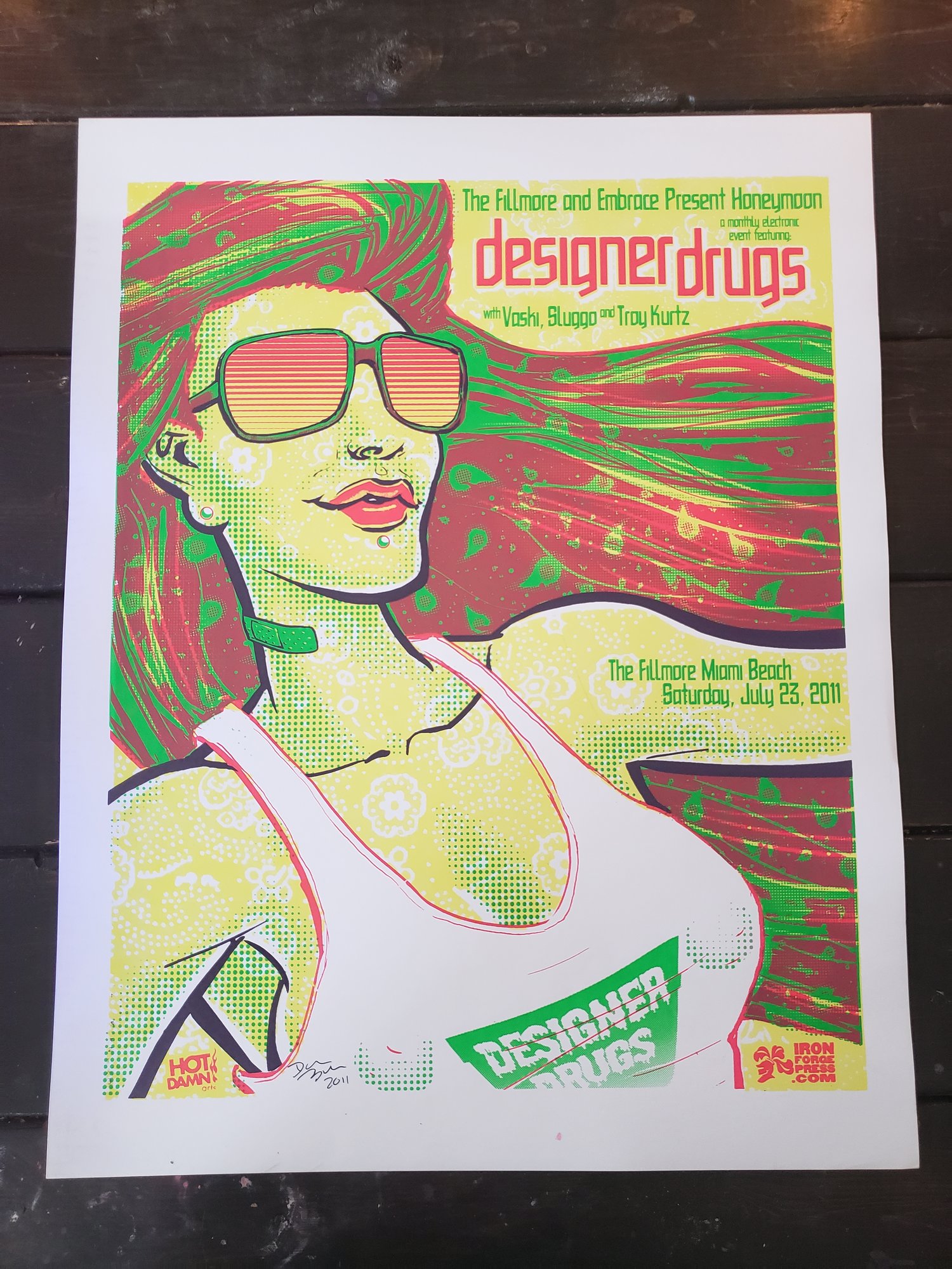 Designer Drugs Gig Poster glow inks