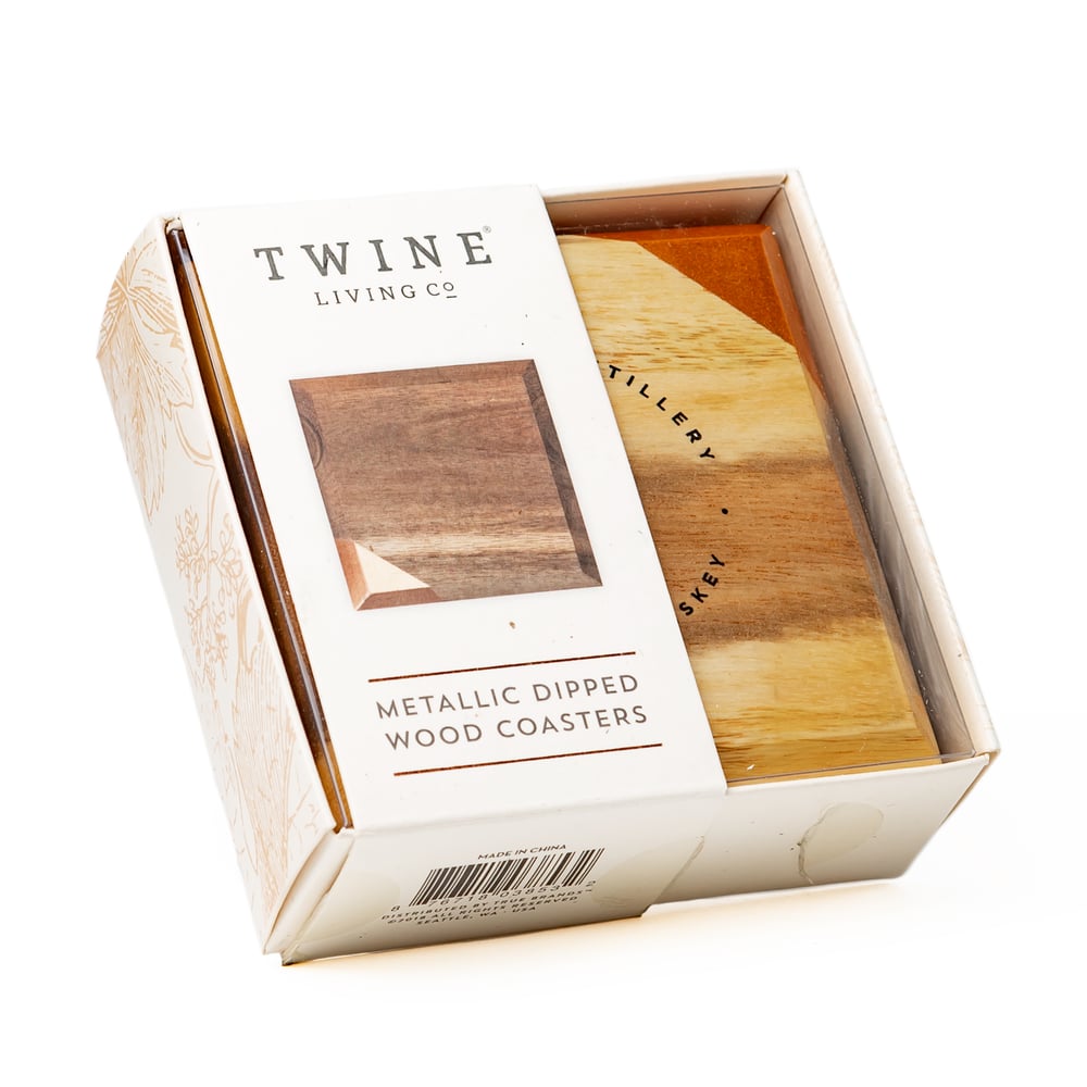 Image of Twine Metallic Dipped Wood Coasters