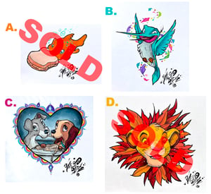 Image of <font color="red">Clearance </font>4 "Disney" Original Paintings