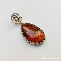 Image 1 of Amber Hearth Sterling Silver Pendant