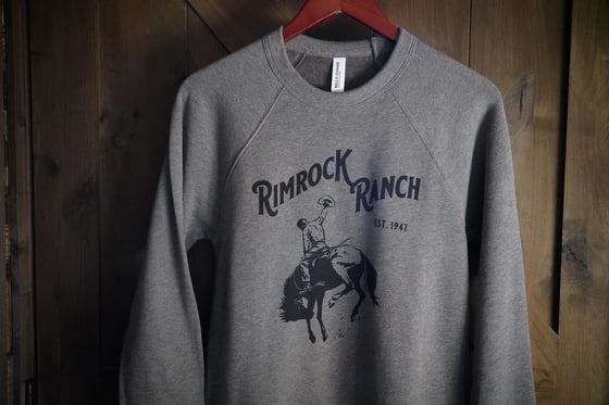 Image of Bronc Rider Super Soft Sweatshirt - Black on Deep Gray Heather