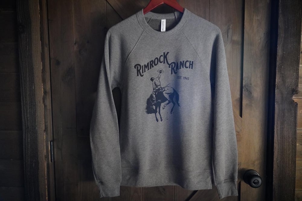 Image of Bronc Rider Super Soft Sweatshirt - Black on Deep Gray Heather