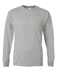 Image 2 of Adult S-2XL HS Mallard flight sport grey 8400 Gildan 50/50 LONG sleeve tee