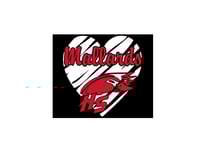 Image 1 of Adult 3XL 4XL HSHS Mallards White heart 8000 Gildan Black short sleeve tee