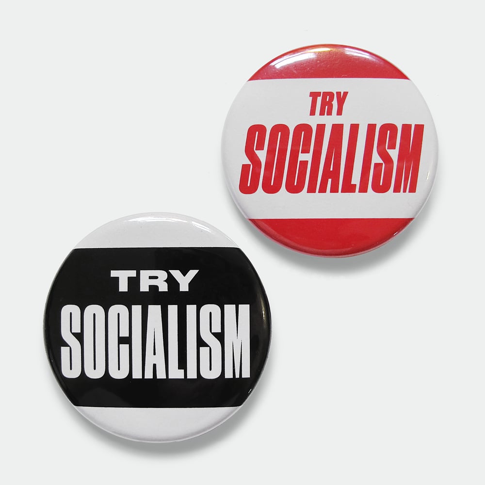 Image of Set of 2 Try Socialism 1.5" pins