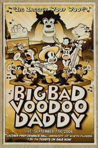 Image 1 of Big Bad Voodoo Daddy Gig Poster 11x17 Jacksonville 2006, Signed and Numbered