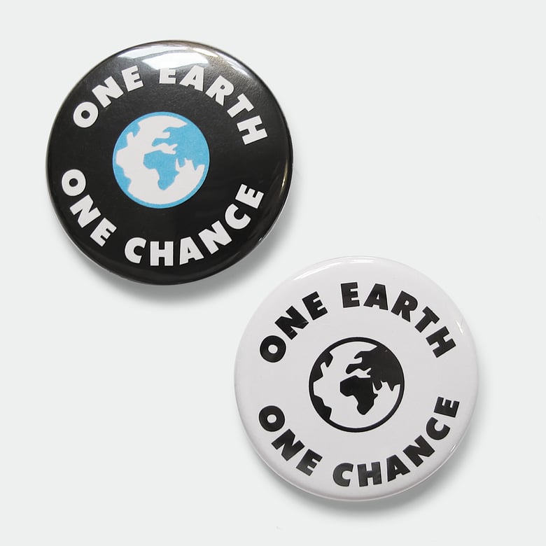 Image of Set of 2 One Earth One Chance 1.5" pins