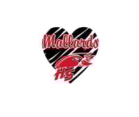 Image 1 of Adult S-2XL HSHS Mallards Black heart 3601 Next Level White long sleeve tee