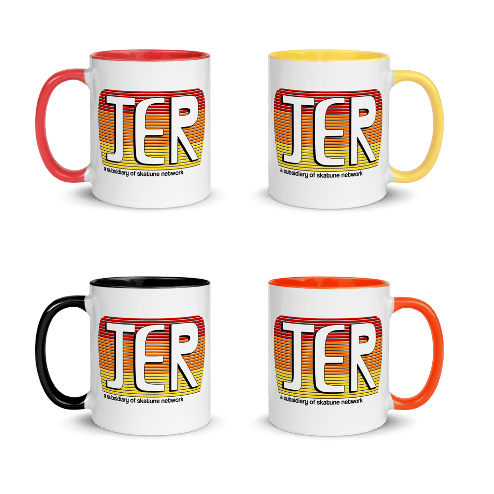 Image of JER Subsidiary Mug | 11 oz | Black, Red, Orange, or Yellow Handle