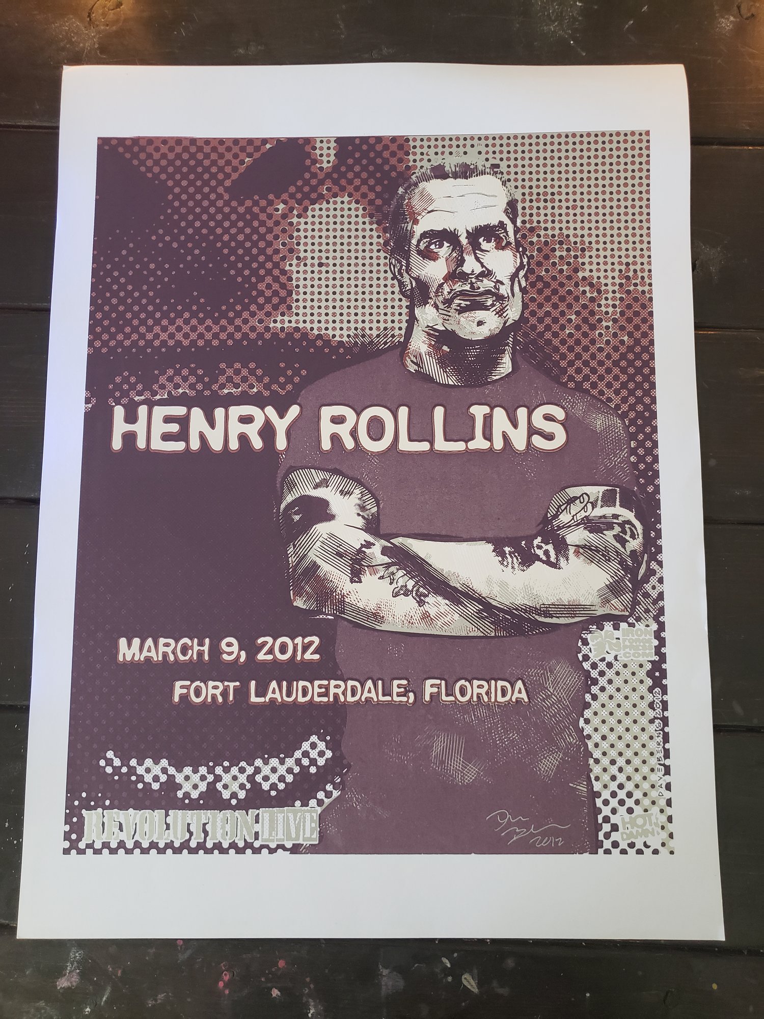 Henry Rollins Gig Poster 2012 Fort Lauderdale 