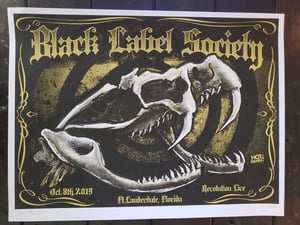 Black Label Society Gig Poster 2019 Fort Lauderdale