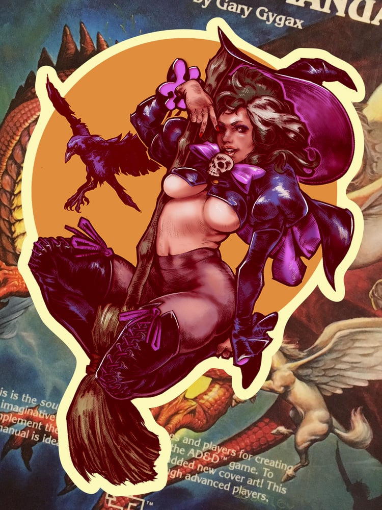 Image of Sexy Witch 4"x6" vinyl sticker!