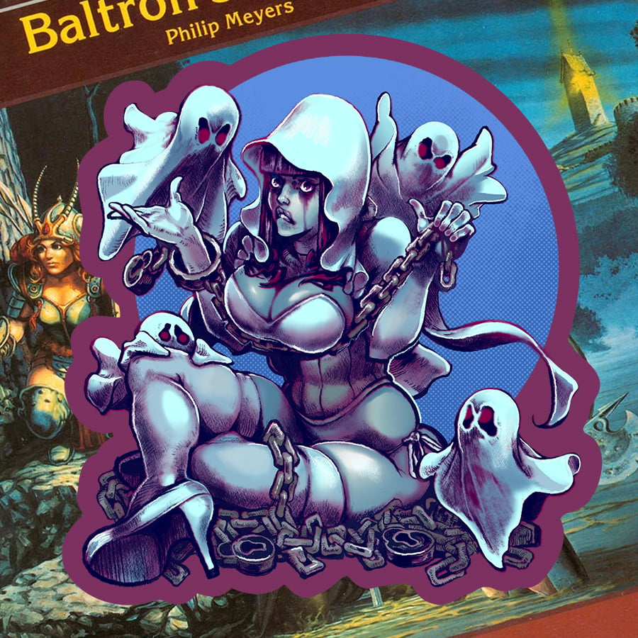 Image of Busty Ghost 5"x 5" vinyl sticker