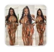 Image 2 of PLUS SIZE BROWN SUGAR BAE LONG SLEEVE DRESS  W/BELT 