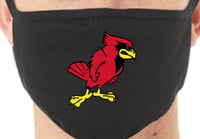 Image 1 of Adult Face mask black with adjustable straps with HS Cardinals