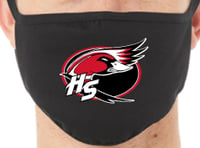 Image 1 of Adult Face mask black with adjustable straps with HS Mallards