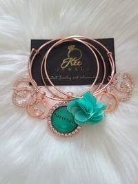 Rose Gold and Turquoise bangle set