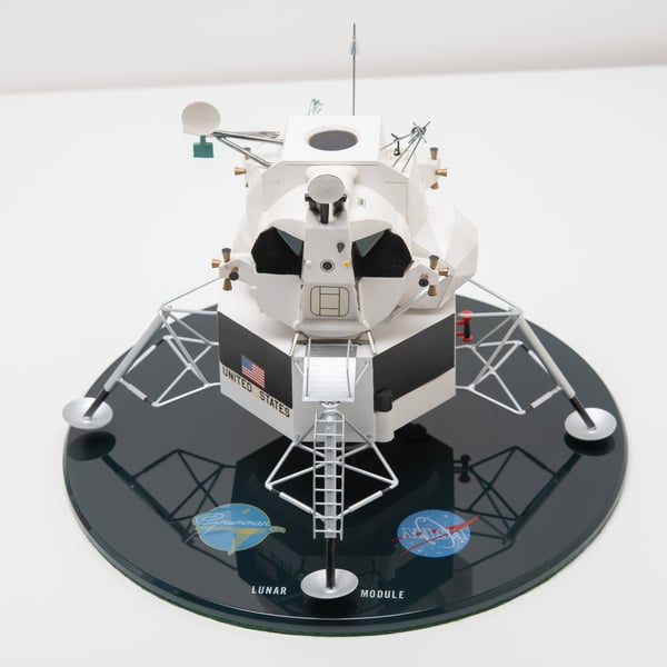 Image of Rare Nasa Grumman Apollo Lunar Module Spacecraft Precise Topping Manufacturers Desk Model, Moon Shot
