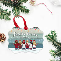 Up to 9 Women - Xmas Ornament - Besties forever - Personalized Ornament