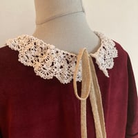 Image 2 of Rosa Dress -red velvet with lace collar