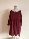 Rosa Dress -red velvet with lace collar