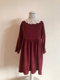 Image 5 of Rosa Dress -red velvet with lace collar