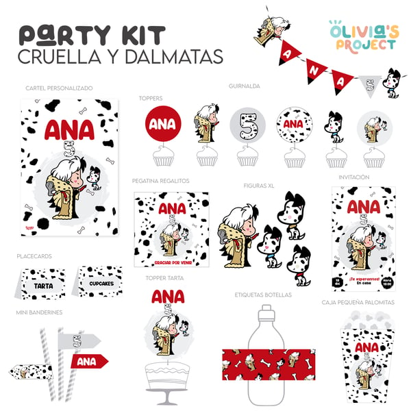 Image of Party Kit Cruella y Dálmatas 