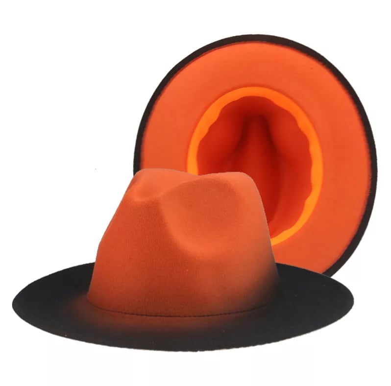 black and orange fedora