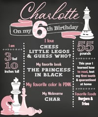 Image 2 of PJ Mask & Chess themed Birthday Chalkboards 