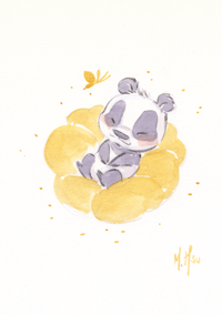 Golden Lullabies: Baby Panda 5x7" Print